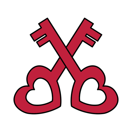 valentine day card love key hearts vector illustrationのイラスト素材