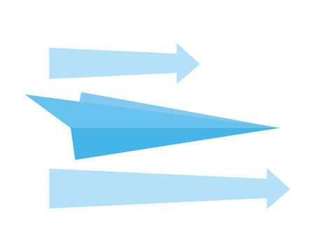 paper plane and arrows business success vector illustrationのイラスト素材