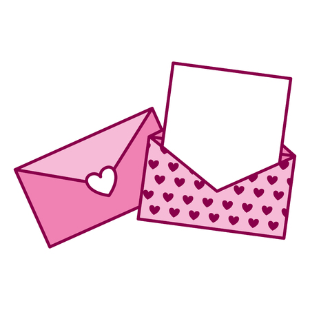 envelope message romantic valentine day vector illustrationのイラスト素材
