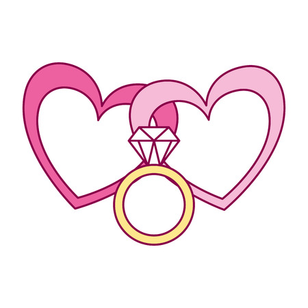 hearts ring love romantic valentine day vector illustrationのイラスト素材
