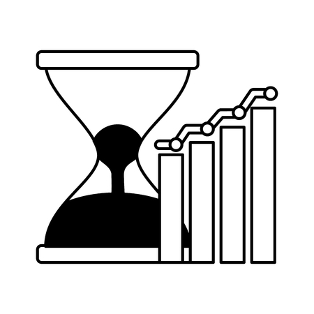business hourglass chart report vector illustration outlineのイラスト素材