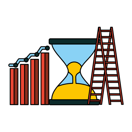 business hourglass coins money stairs chart vector illustrationのイラスト素材
