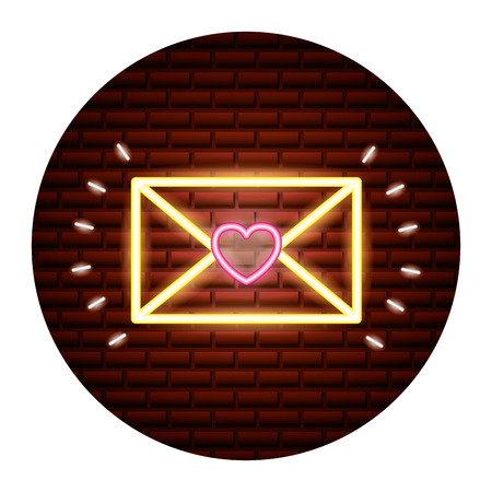 message love romantic valentine day vector illustration neonのイラスト素材
