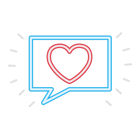valentine day neon speech bubble heart love vector illustration neonのイラスト素材