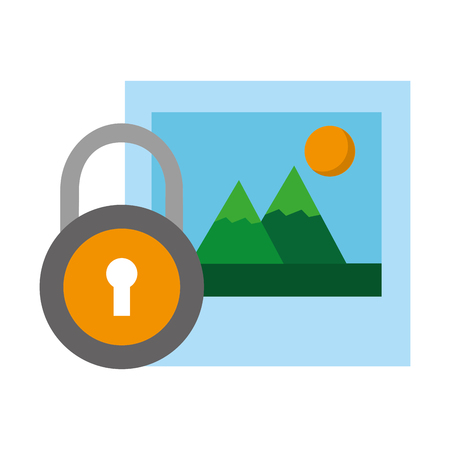 picture security data social media vector illustrationのイラスト素材