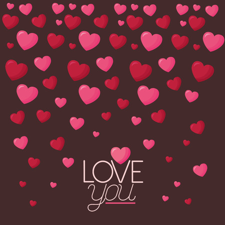 hearts love you background valentine day vector illustrationのイラスト素材