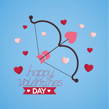 love bow arrow hearts valentine day vector illustrationのイラスト素材