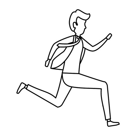 elegant businessman running character vector illustration designのイラスト素材