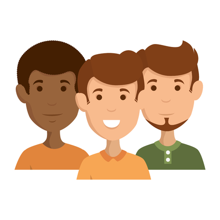 group of men avatars characters vector illustration designのイラスト素材