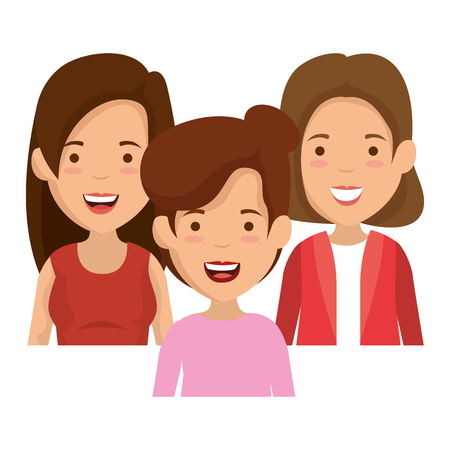 group of girls avatars characters vector illustration designのイラスト素材