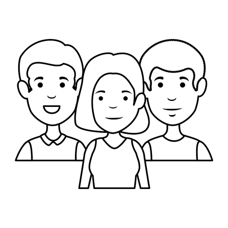 group of people characters vector illustration designのイラスト素材