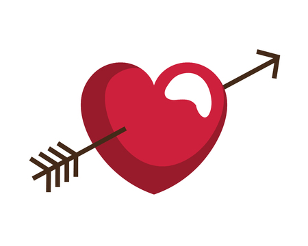 heart love card with arrow vector illustration designのイラスト素材