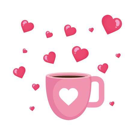 beverage cup with heart love vector illustration designのイラスト素材