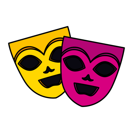 theater and carnival masks vector illustration designのイラスト素材