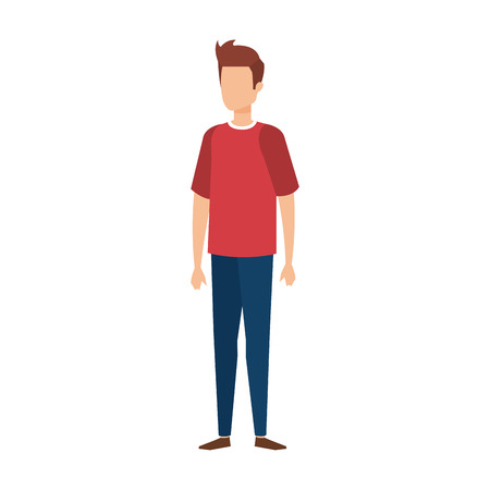 young man avatar character vector illustration designのイラスト素材