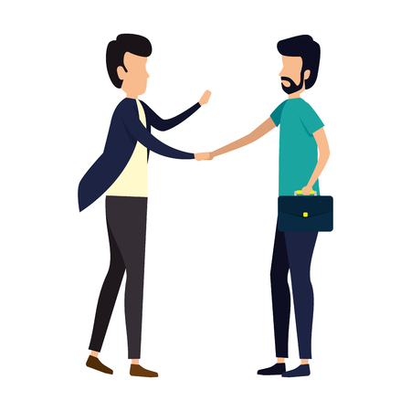 couple of men avatars characters vector illustration designのイラスト素材