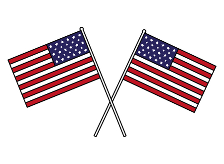 crossed american flags happy presidents day vector illustrationのイラスト素材