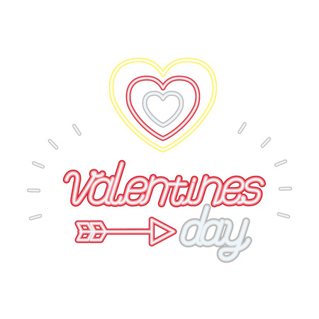 neon light heart valentine day vector illustration neonのイラスト素材