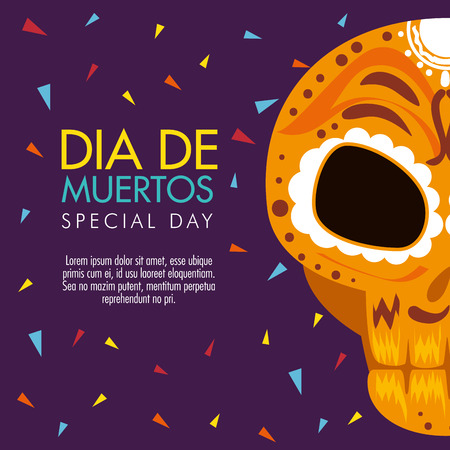 day of the dead celebration with skull decoration vector illustrationのイラスト素材