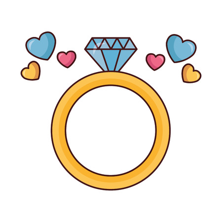 ring diamond love happy valentines day vector illustrationのイラスト素材
