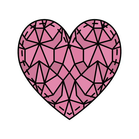 heart love with flowers valentines card vector illustration designのイラスト素材