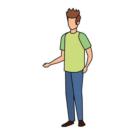 young man avatar character vector illustration designのイラスト素材