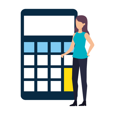 calculator math with business person vector illustration designのイラスト素材