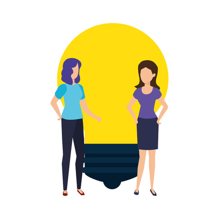 bulb light with business person vector illustration designのイラスト素材
