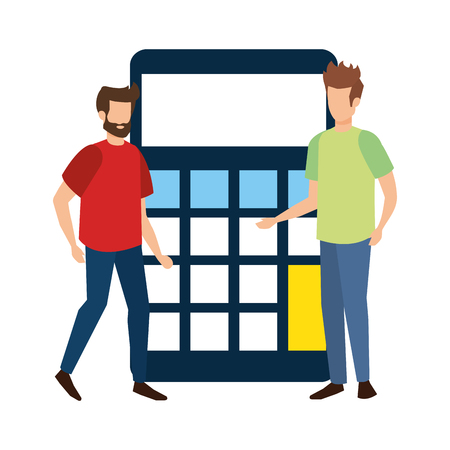 calculator math with business person vector illustration designのイラスト素材