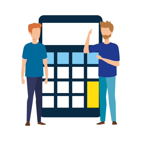 calculator math with business person vector illustration designのイラスト素材