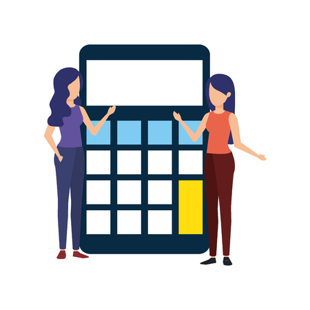 calculator math with business person vector illustration designのイラスト素材