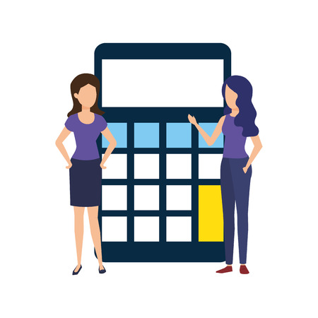 calculator math with business person vector illustration designのイラスト素材