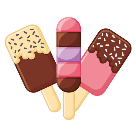 ice cream popsicles bar on white background vector illustrationのイラスト素材