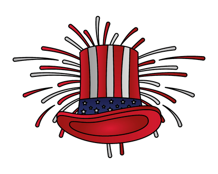american flag hat happy presidents day vector illustrationのイラスト素材
