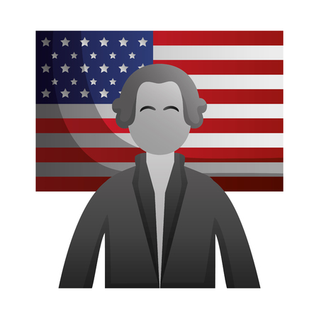 george washington character presidents day vector illustrationのイラスト素材