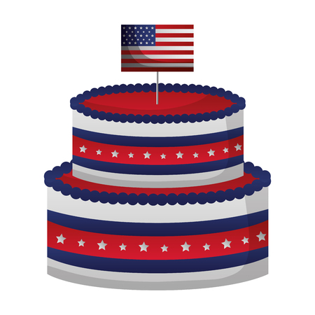 cake american flag happy presidents day vector illustrationのイラスト素材