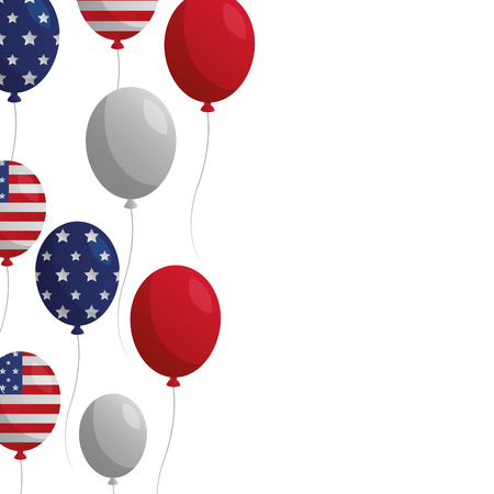 flying balloon celebration happy presidents day vector illustrationのイラスト素材