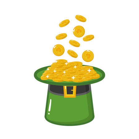 filled hat with coins happy st patricks day vector illustrationのイラスト素材