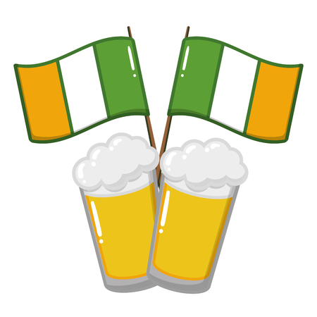 two beer glasses flags on white background vector illustrationのイラスト素材
