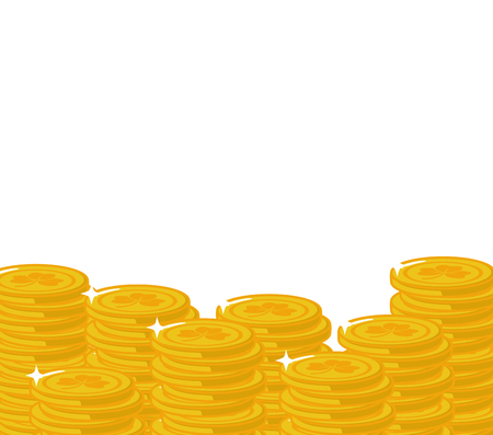 stack golden coins happy st patricks day vector illustrationのイラスト素材