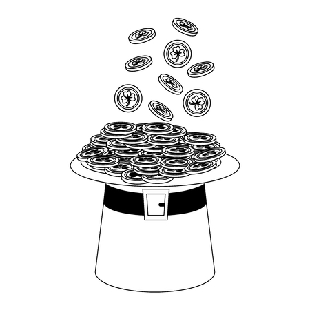 filled hat with coins happy st patricks day vector illustrationのイラスト素材