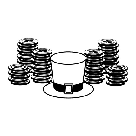 hat and coins happy st patricks day vector illustrationのイラスト素材