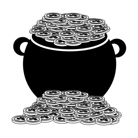 cauldron coins happy st patricks day vector illustrationのイラスト素材
