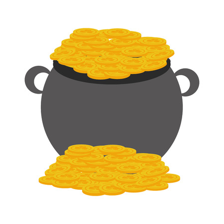 cauldron coins happy st patricks day vector illustrationのイラスト素材