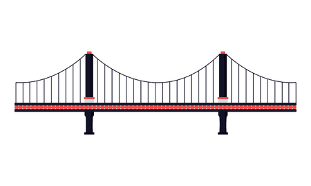bridge architecture on white background vector illustrationのイラスト素材