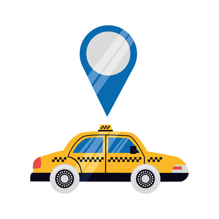 taxi transport pointer location white background vector illustrationのイラスト素材