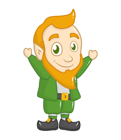 leprechaun happy st patricks day vector illustrationのイラスト素材