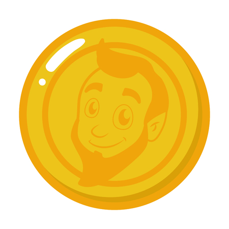 leprechaun face coin happy st patricks day vector illustrationのイラスト素材