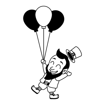 leprechaun with balloons happy st patricks day vector illustrationのイラスト素材
