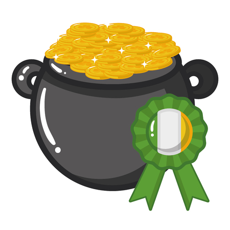cauldron medal coins happy st patricks day vector illustrationのイラスト素材